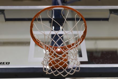 Close shot of a Humber court basket ball net